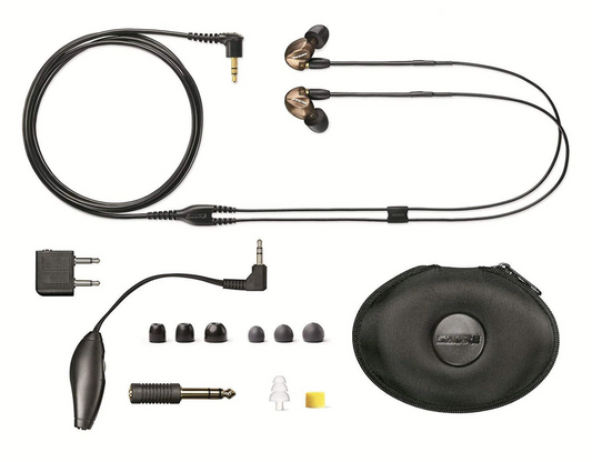 SHURE SE 535 Hi-Fi Kopfhörer mit Zubehör und Tragetasche, ideal für Audiophile und Musikliebhaber.