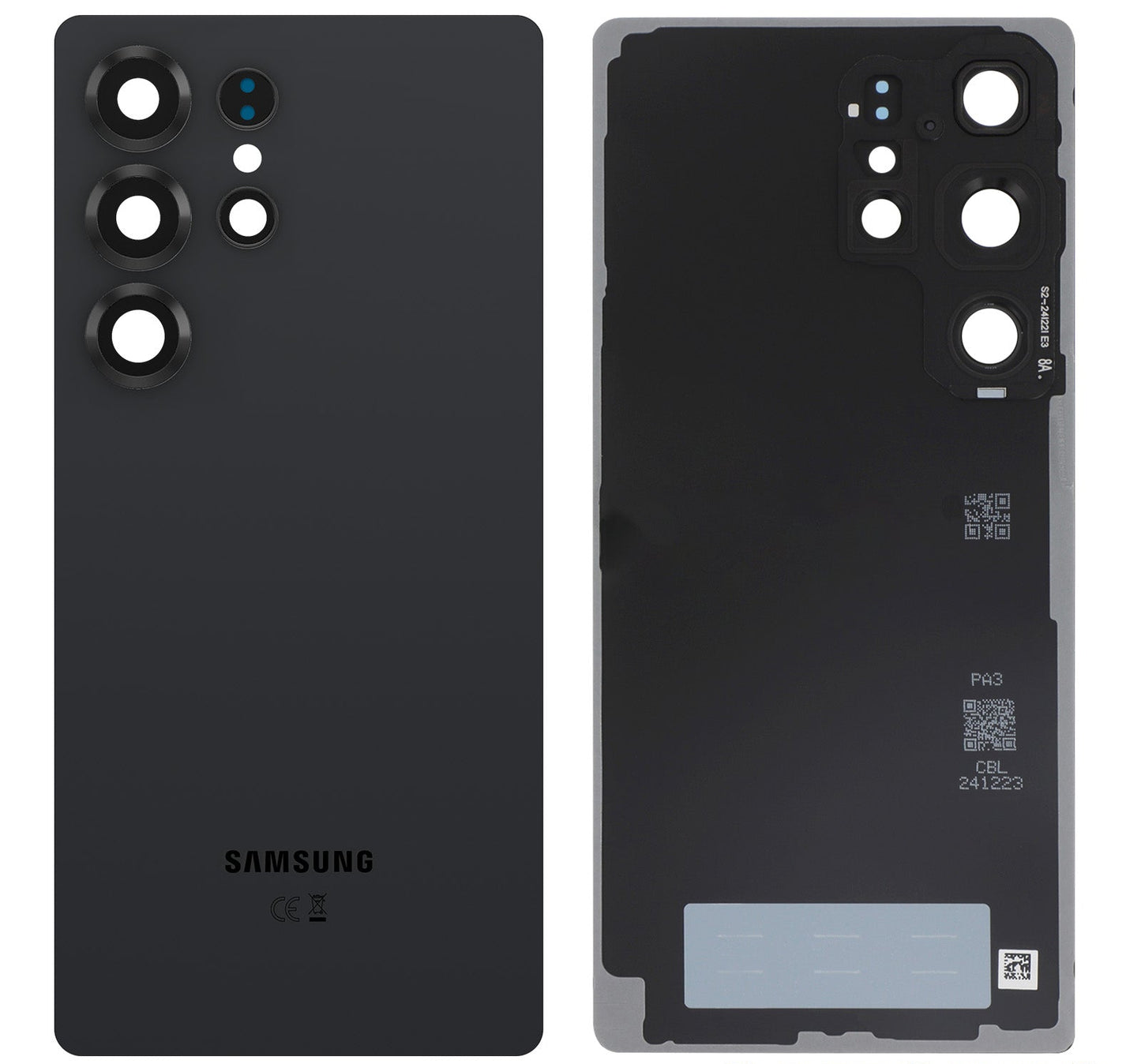 Original Samsung Galaxy S25 Ultra Akkudeckel Schwarz GH82-36353G mit Kameralinse und Logo inkl. Klebstoff