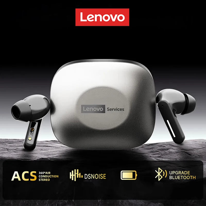 Lenovo LE209 TWS ANC In Ear Kopfhörer kabelloses Gaming- und Sport-Headset in Schwarz mit Bluetooth 6.0 und Ladecase.