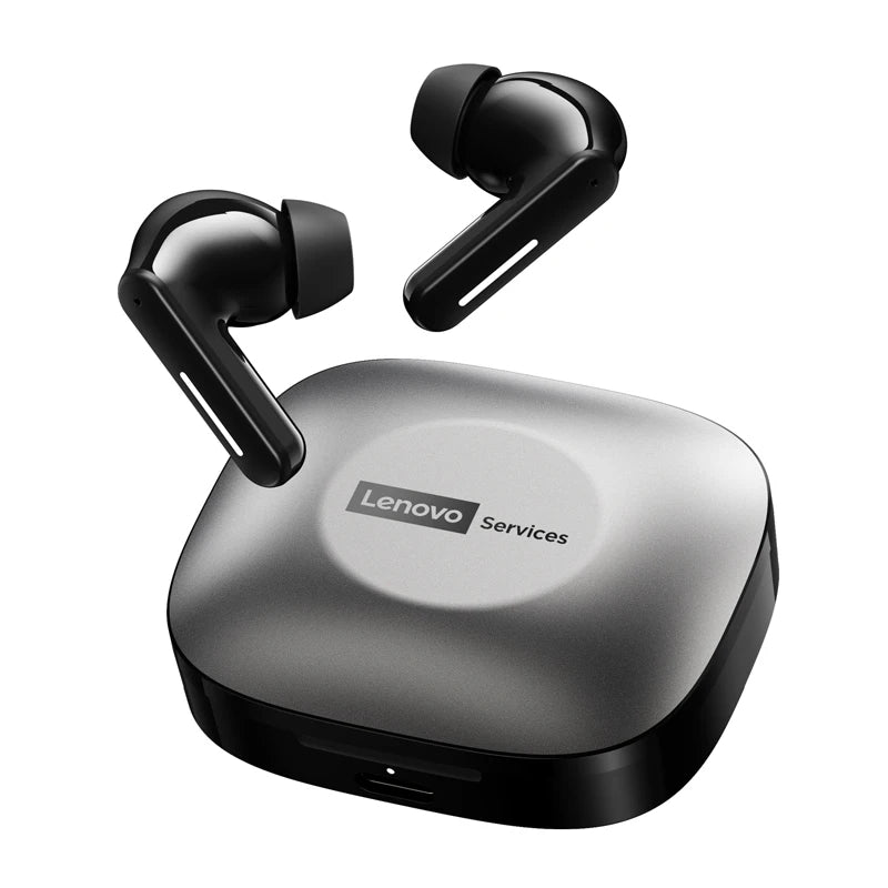 Lenovo LE209 TWS ANC In Ear Kopfhörer kabelloses Gaming- und Sport-Headset in Schwarz mit Bluetooth 6.0 und Ladecase.