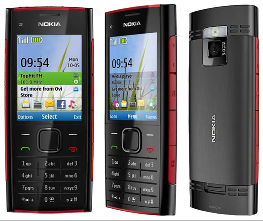 Nokia X2-00 Tastatur Handy Bluetooth FM JAVA 5 MP Schwarz Rot Musik Detox 
Musik, telefonieren und Stabilität - Ideal für digital Detox oder Einsteiger!