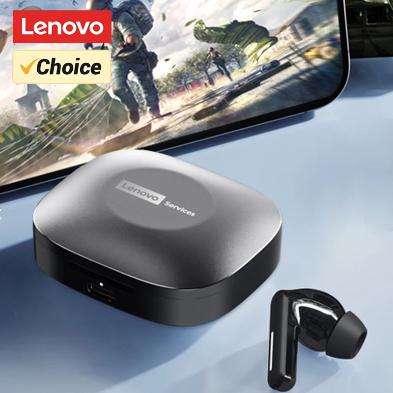 Lenovo LE209 TWS ANC In Ear Kopfhörer kabelloses Gaming- und Sport-Headset in Schwarz mit Bluetooth 6.0 und Ladecase.
