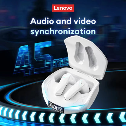  Lenovo XT53 Wireless In-Ear Gaming Kopfhörer in Weiß mit LED-Ladecase und Bluetooth 5.4