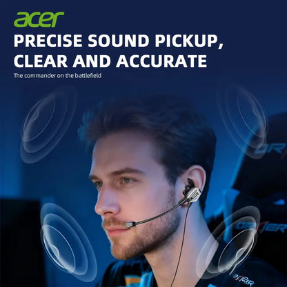 Acer OHR579 Professional Gaming Kopfhörer mit 360° Mikrofon sind die ultimative Wahl für Gamer, die Wert auf Mobilität und Präzision legen. Ausgestattet mit einem hochauflösenden Mikrofon für klare Kommunikation, ergonomischen Ear-Tips für stundenlangen Komfort und einem immersiven Gaming-Sound mit kristallklaren Höhen.