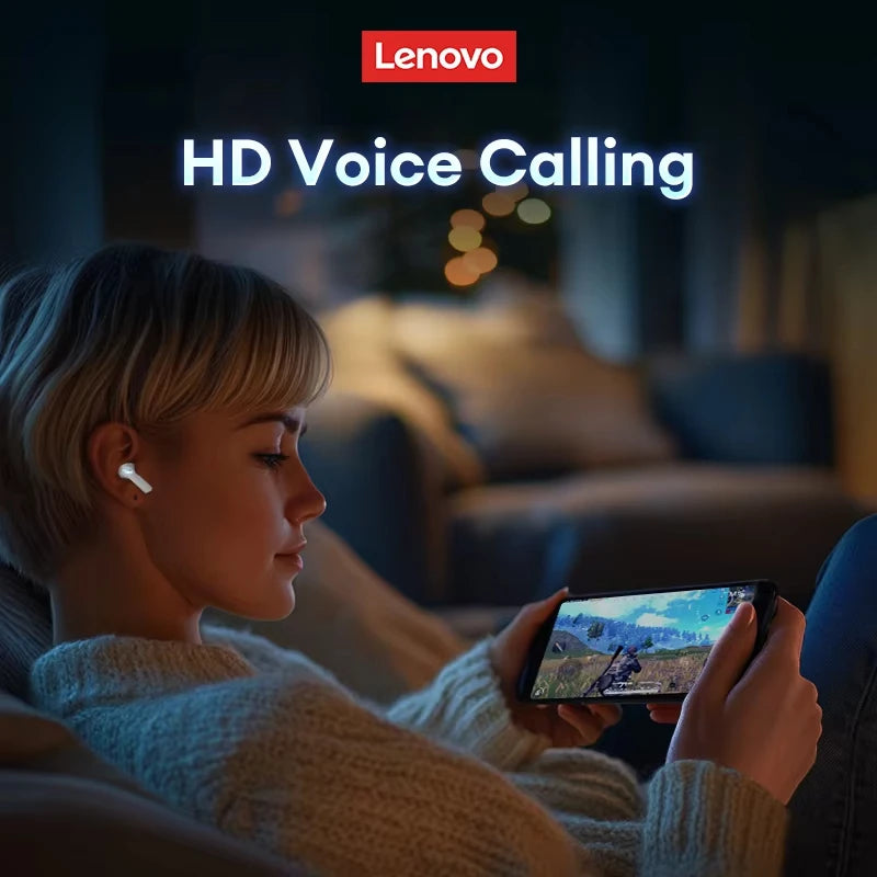  Lenovo XT53 Wireless In-Ear Gaming Kopfhörer in Weiß mit LED-Ladecase und Bluetooth 5.4