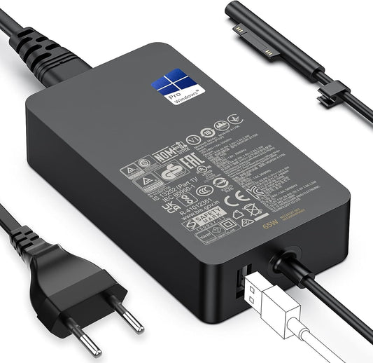 Original Microsoft Surface 65W Power Adapter Ladegerät mit Surface Connect Anschluss und Netzkabel für Surface Go Pro Studio Laptop 1 2 3 4 5 6 7 8 9 10 11 