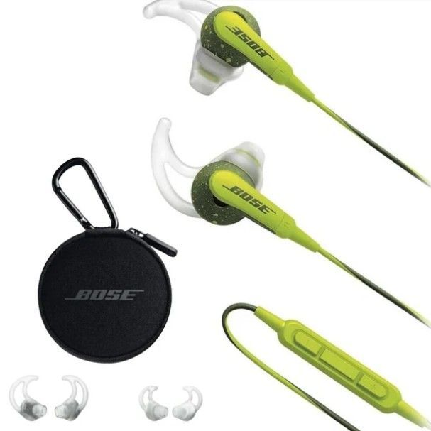 Bose SoundSport Grün Zubehör inklusive Transport-Etui