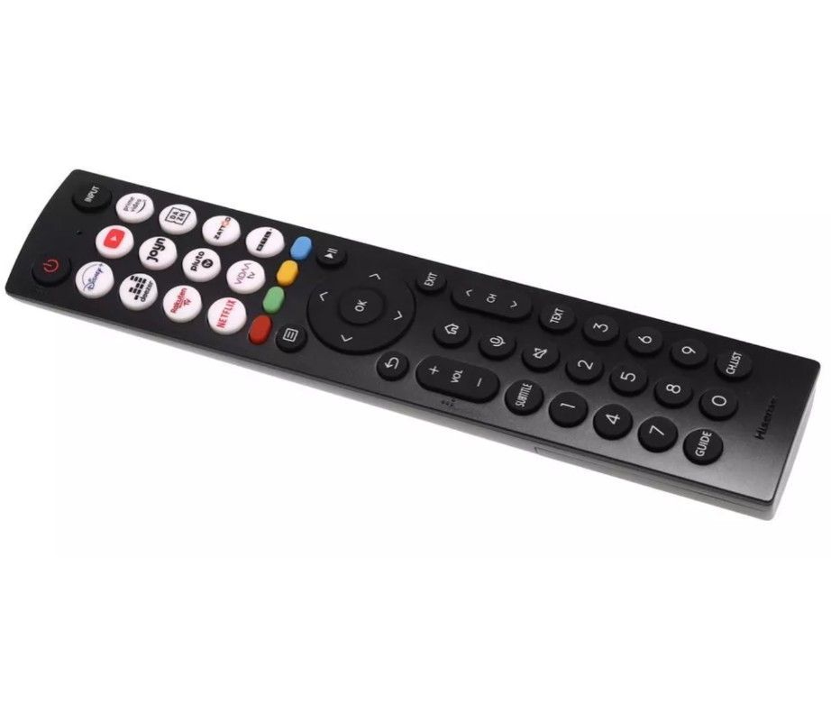 Original Hisense T336860 Fernbedienung für 43E7KQ 50E77KQ 55A6K, übersichtliche Tastenanordnung.