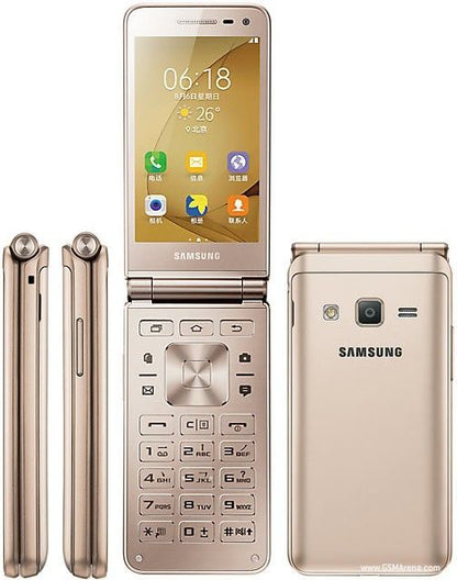 Samsung Galaxy Folder 2 Klapphandy in Goldfarbe, Klapphandy mit 16 GB Speicher und Android-Betriebssystem