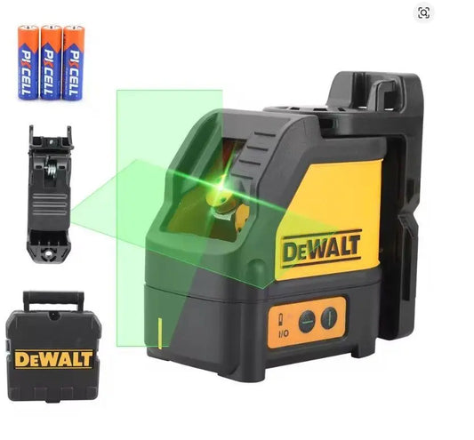 DEWALT DW088CG Kreuzlinienlaser grün selbstnivellierend mit Zubehör und Batterien, präzise Ausrichtung bis 30 m.