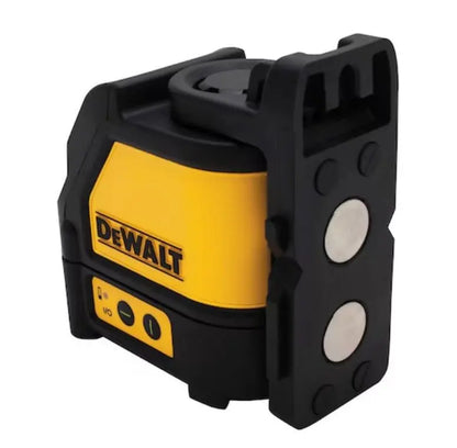 DEWALT DW088CG Kreuzlinienlaser in gelb und schwarz, selbstnivellierend, für präzise horizontale und vertikale Ausrichtung.