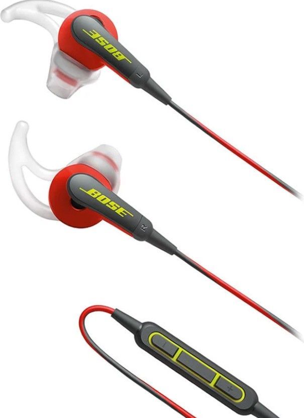 Bose SoundSport Schwarz Rot StayHear Ohreinsätze Detail