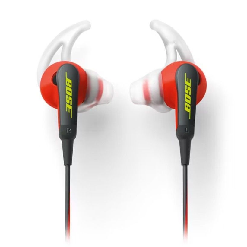 Bose SoundSport Schwarz Rot StayHear Ohreinsätze Detail