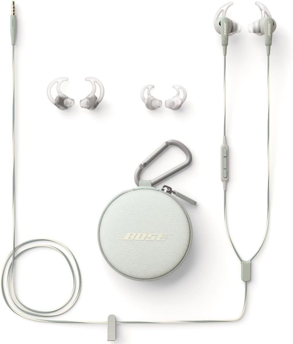 Bose SoundSport weiß Zubehör mit Transportetui und Ohreinsätzen