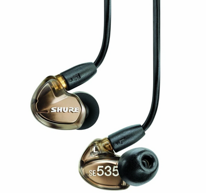 SHURE SE 535 Hi-Fi Kopfhörer mit Ohrhaken, professionelle In-Ear Kopfhörer in Bronze