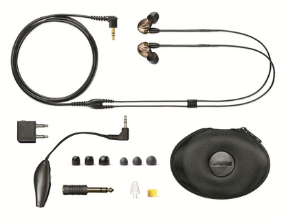 SHURE SE 535 Hi-Fi Kopfhörer mit Zubehör und Tragetasche, ideal für Audiophile und Musikliebhaber.