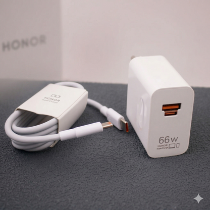 Honor 66W SuperCharge Dual Port Ladegerät mit USB-A und USB-C Ports