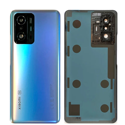 Original Xiaomi 11T Pro Akkudeckel Hell Blau Vorder- und Rückansicht des Akkudeckels.