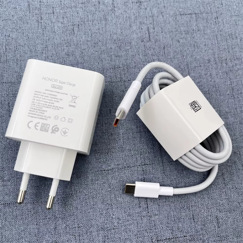 Honor 66W SuperCharge Dual Port Ladegerät mit USB-A und USB-C Ports