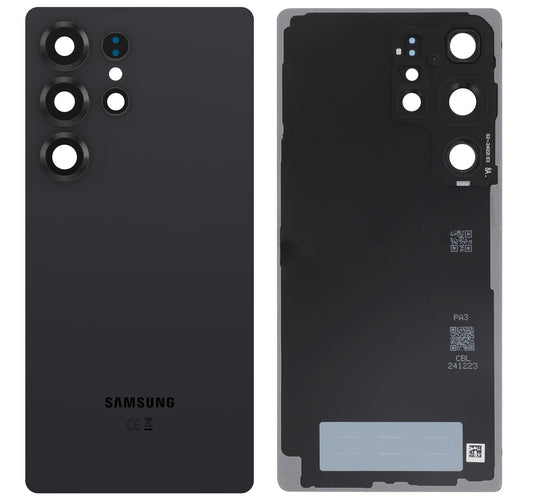 Original Samsung Galaxy S25 Ultra Akkudeckel Schwarz GH82-36353G mit Kameralinse und Logo inkl. Klebstoff