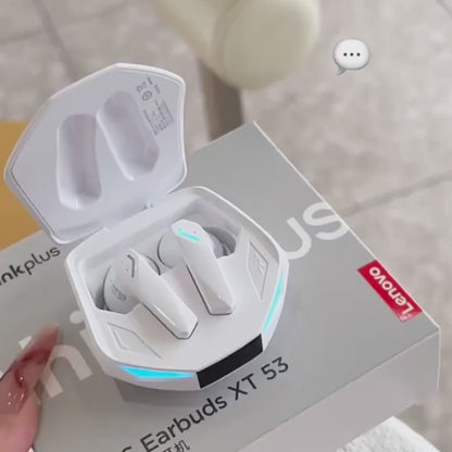  Lenovo XT53 Wireless In-Ear Gaming Kopfhörer in Weiß mit LED-Ladecase und Bluetooth 5.4