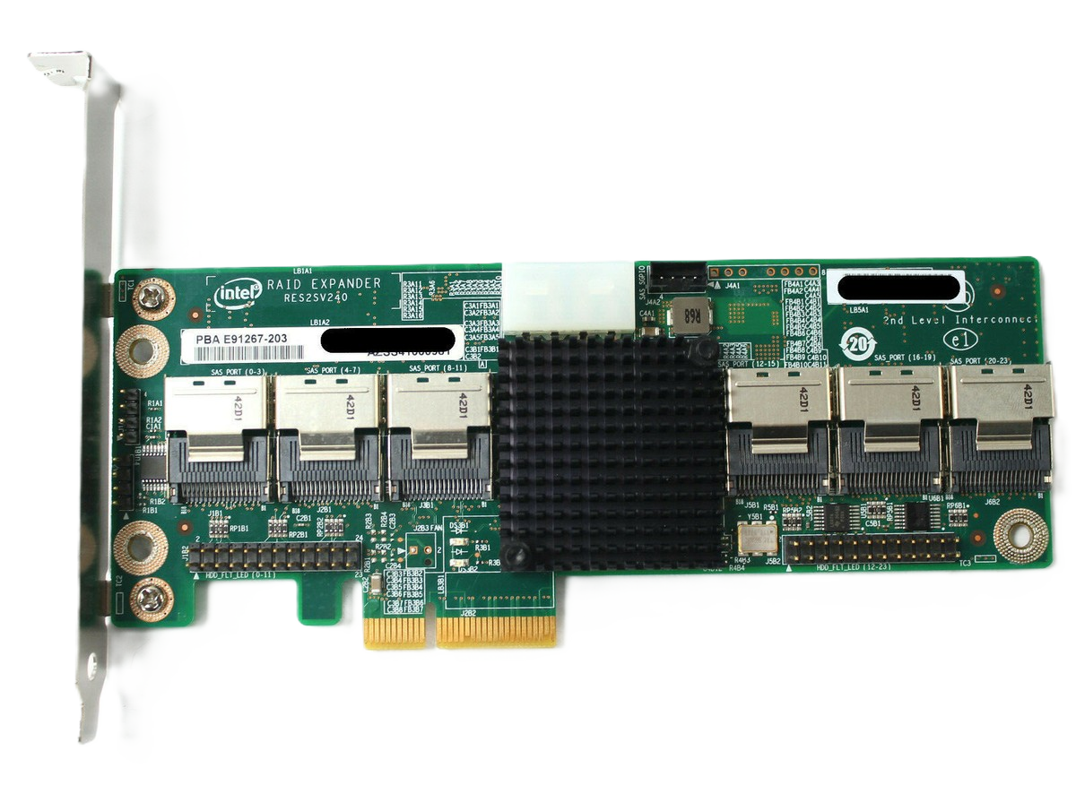 Intel RES2SV240 SAS Expander RAID Karte 24 Port 6G SATA Server Adapter in klarem Verpackung.