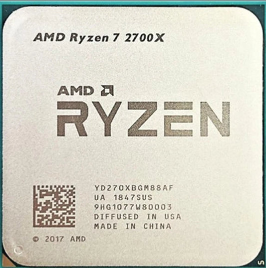 AMD Ryzen 7 2700X 3,7 GHz Octa Core CPU Overclocking Achtkern-Prozessor AM4 Draufsicht Heatspreader